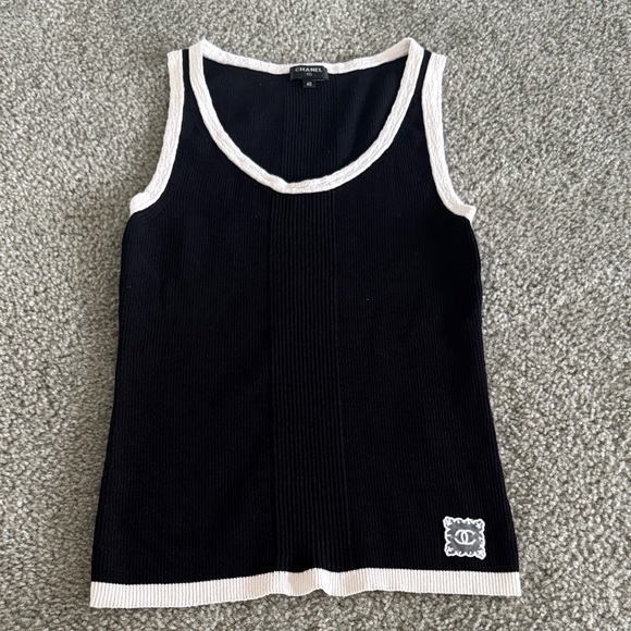 CC Black and White Knit Tank Top - Picture 1 of 6